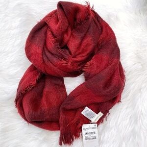 Tucker & Tate Soft Cozy Long Fringe Plaid Scarf in Pink Rouge Buffalo Check O/S